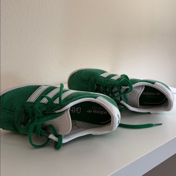 Adidas Kids Green and White Gazelle Sneakers - Picture 2 of 4